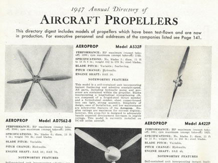 1947 Annual Directory of Aircraft Propellers