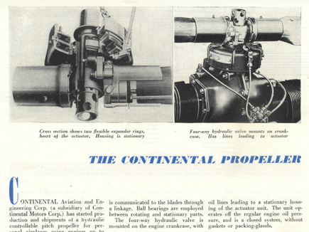 Continental Skypower Propeller  May 1946 AD